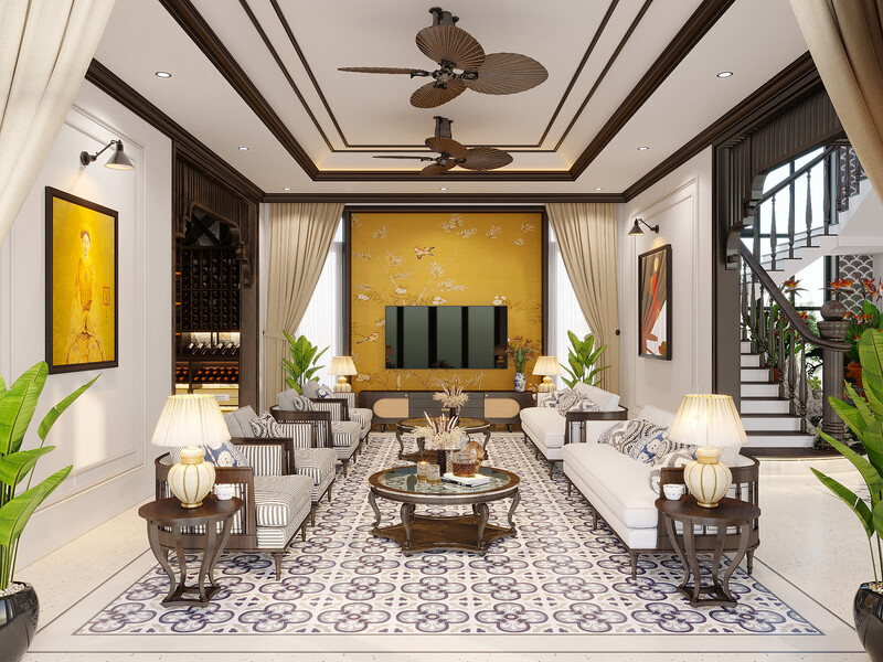 Nội Thất Phong Cách Indochine – Vẻ Đẹp Đông Dương Trường Tồn Với Thời Gian Trong Xây Nhà Trọn Gói Hà Nội