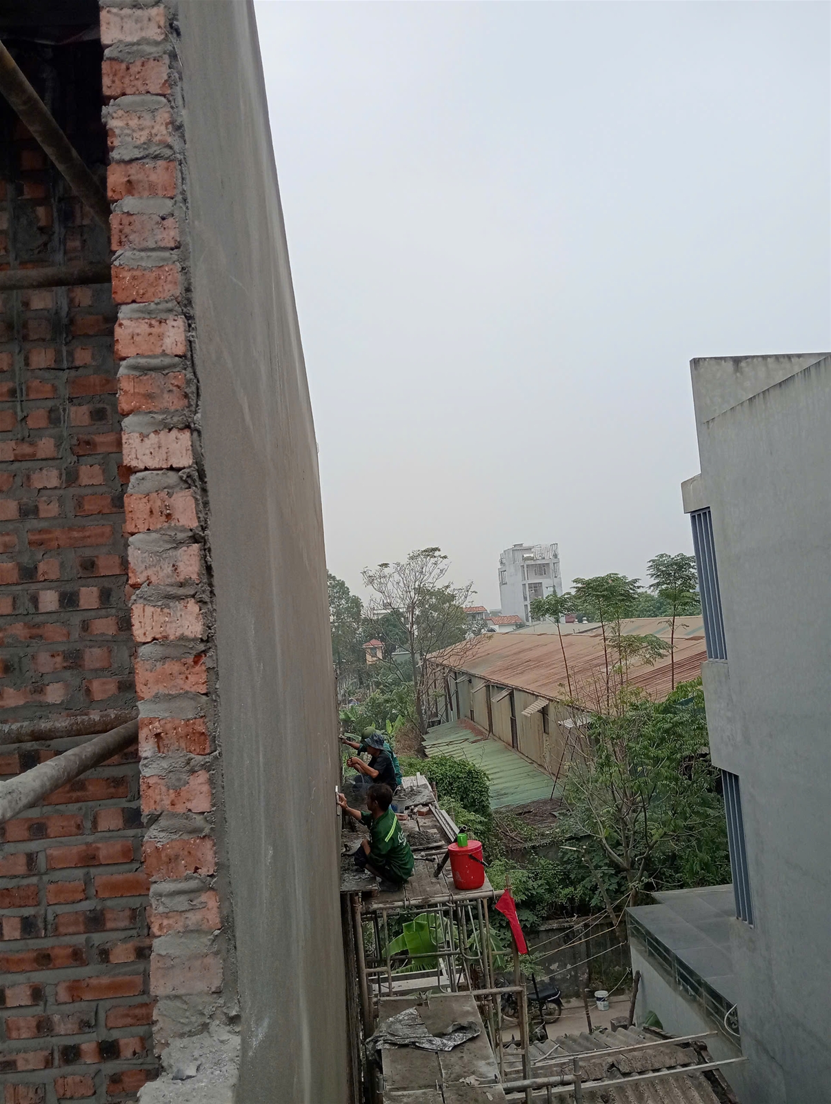 Xây Nhà Trọn Gói Hà Nội HTH Home Đóng Lưới Thi Công Trát Ngoài Nhà Anh Chị Thọ Nhung ảnh 3